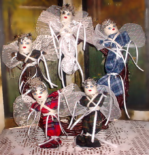 Five Angel Voodoo Dolls